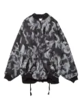Yoshiokubo feather-print bomber jacket - Black