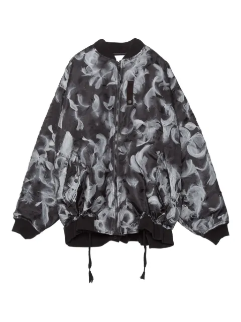 Yoshiokubo feather-print bomber jacket