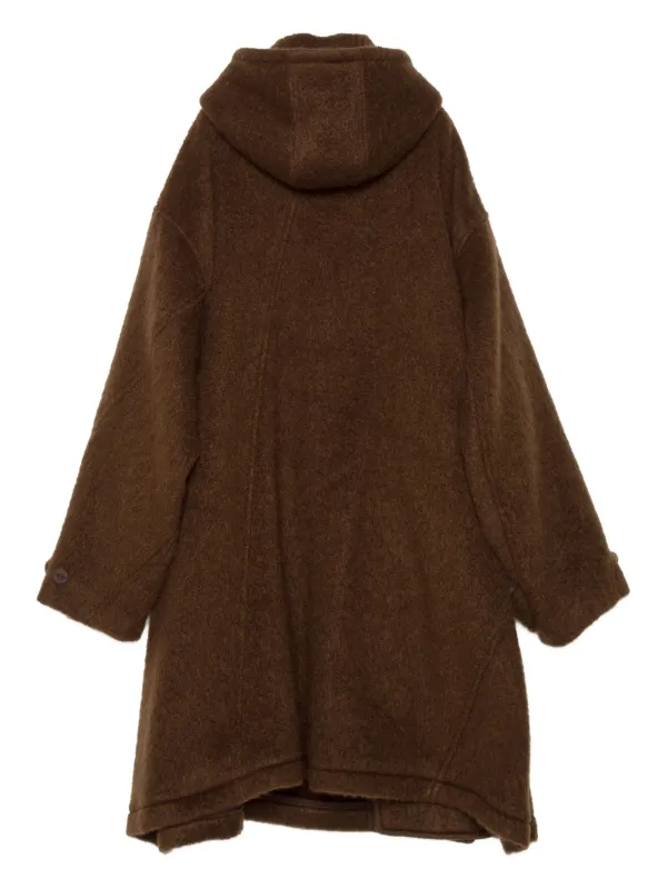 Yoshiokubo Hooded Toggle Coat | Brown | FARFETCH PL