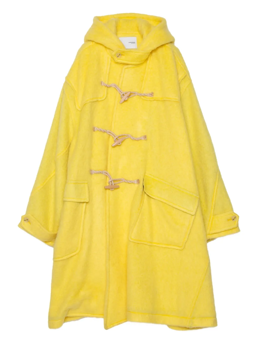 Yoshiokubo Cappotto con cappuccio e chiusura con olivetta - Giallo