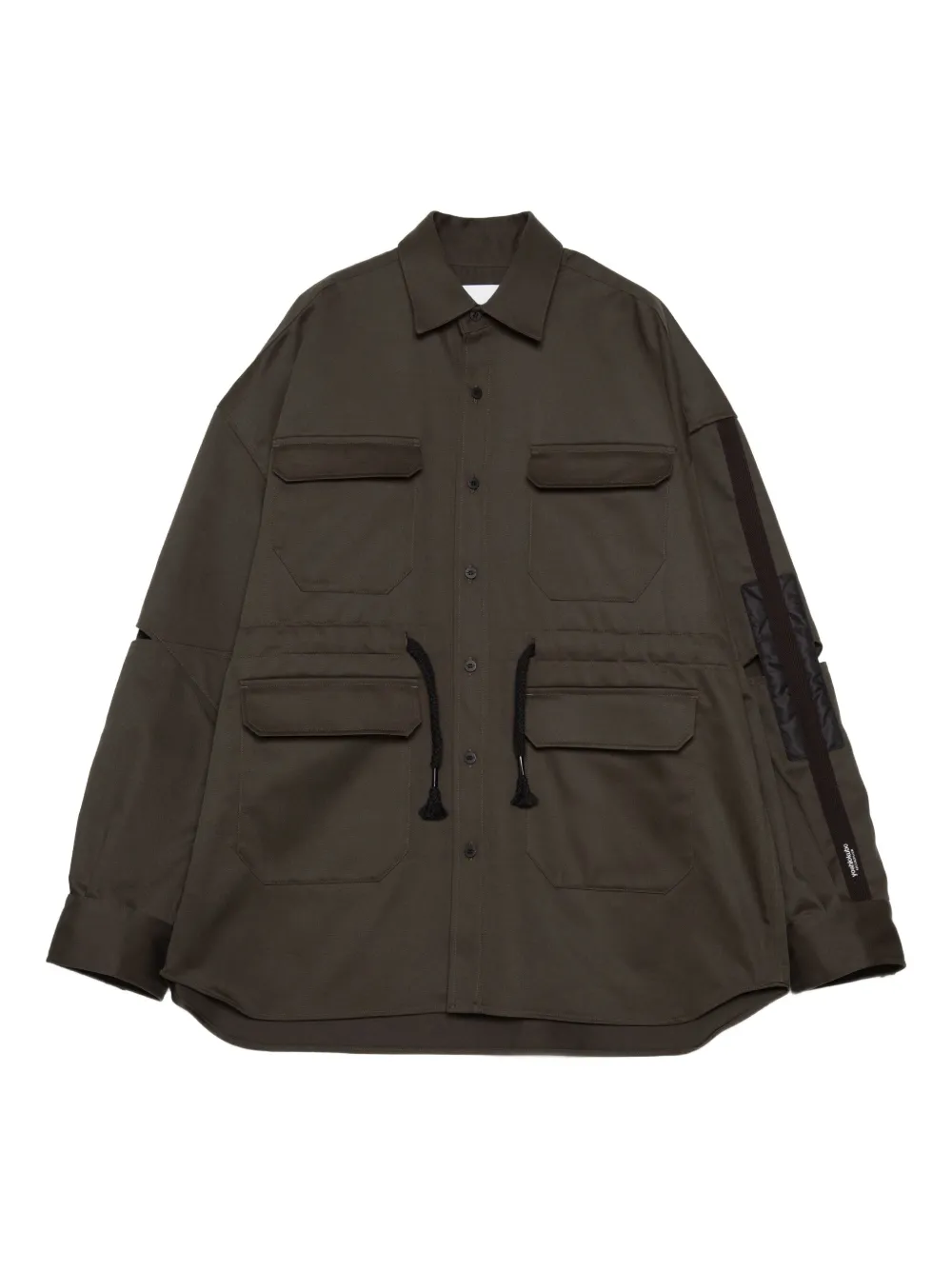 Yoshiokubo drawstring pocket shirt | Black | Image 1