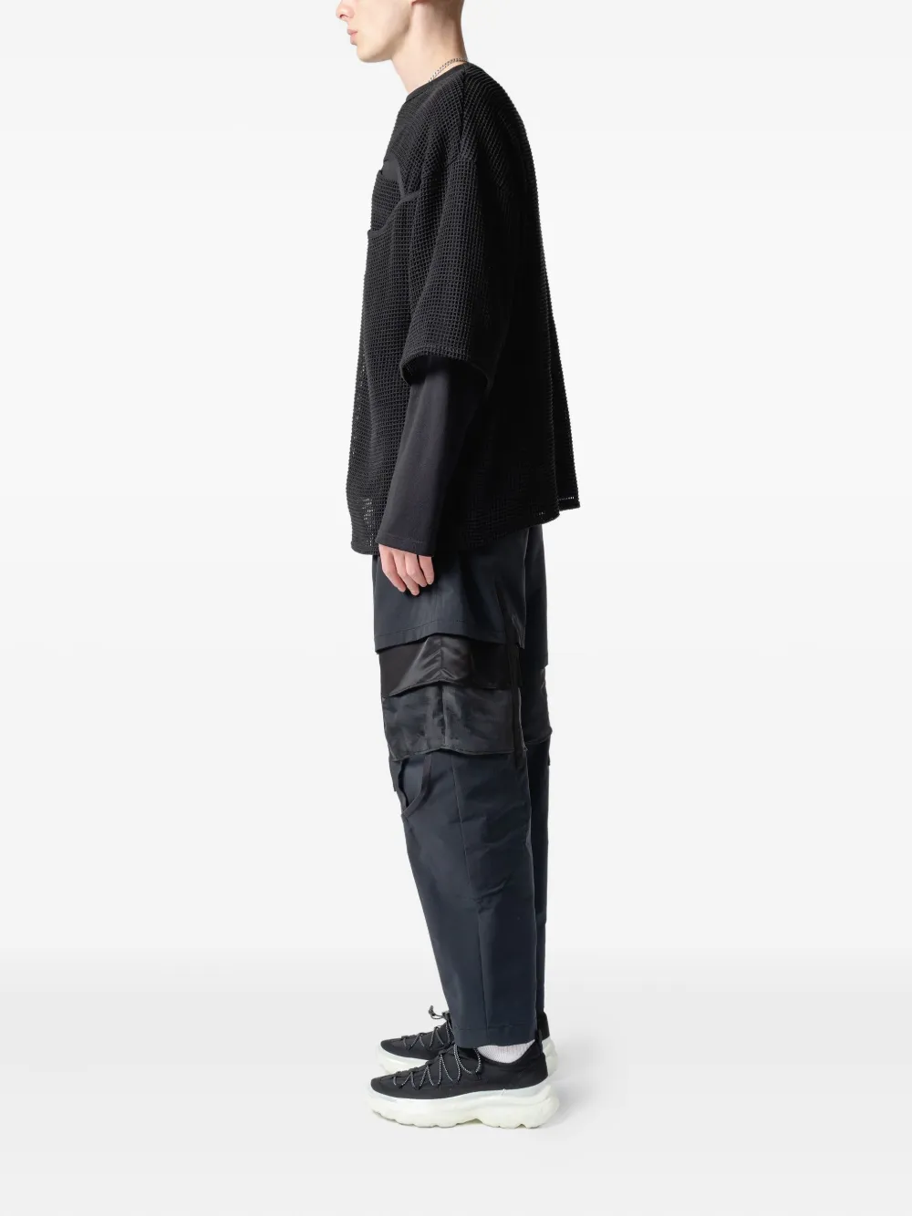 Yoshiokubo Broek met gelaagd vlak Zwart