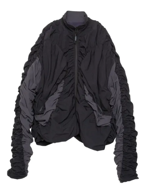 Yoshiokubo gathered sleeve zip-up jacket