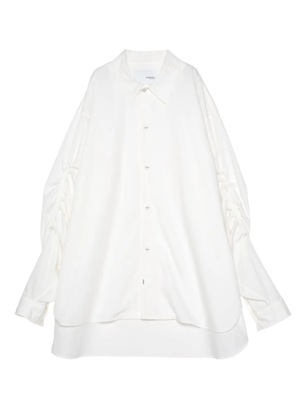 Yoshiokubo gathered-sleeve shirt | White | Image 1