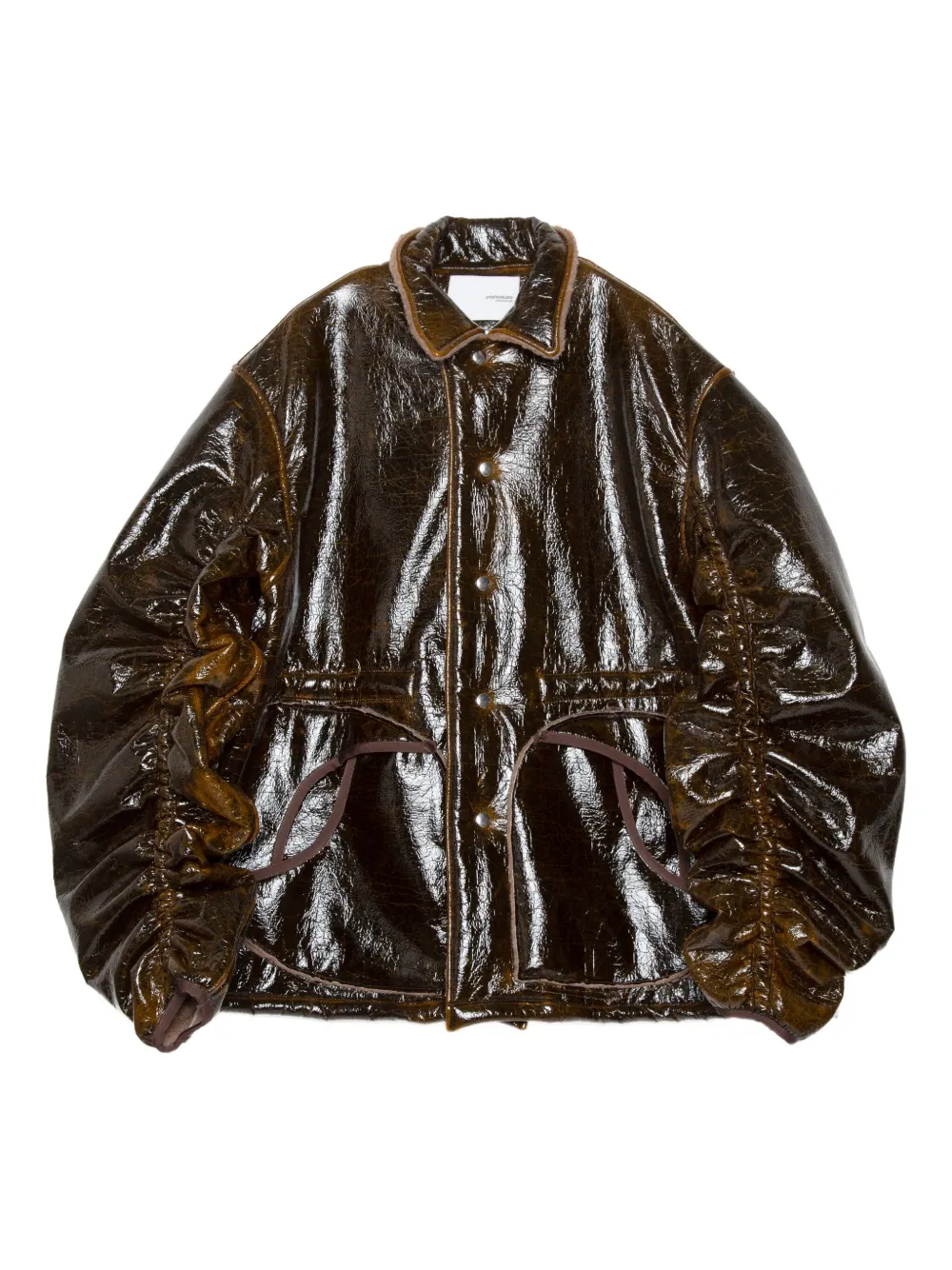 ruched-sleeve jacket