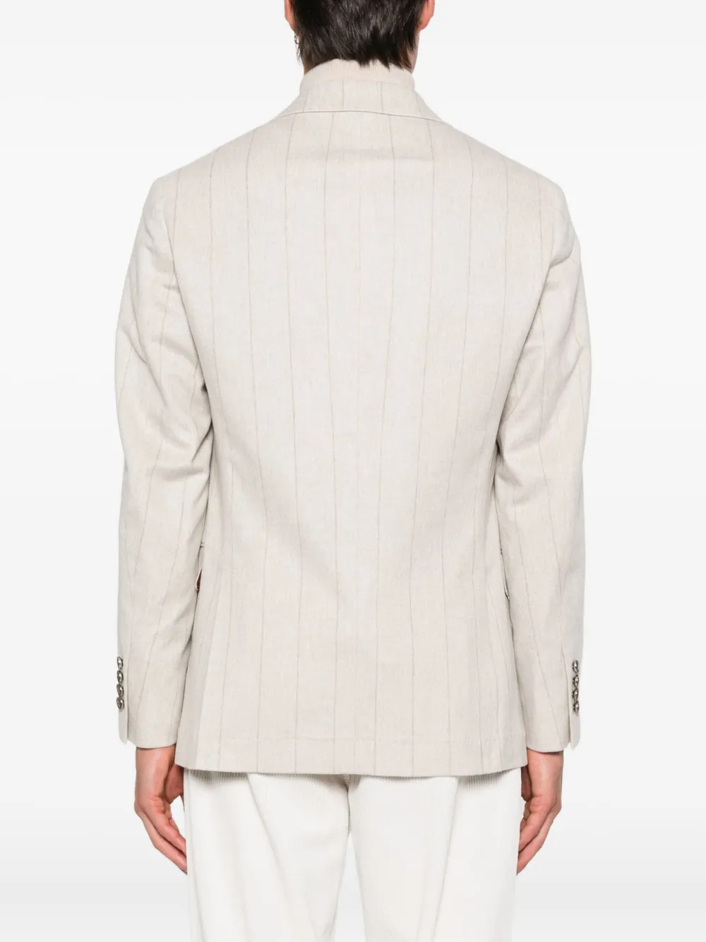 Brunello Cucinelli Blazer met krijtstreep Beige
