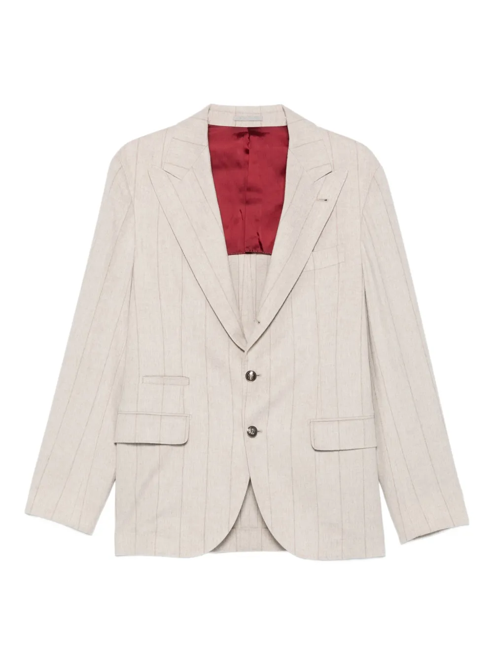 Brunello Cucinelli Blazer met krijtstreep Beige