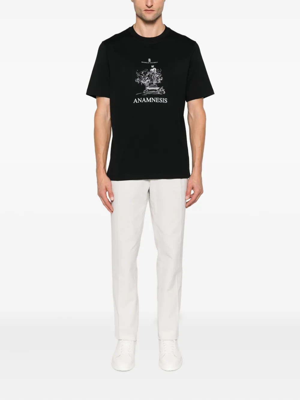Brunello Cucinelli Katoenen T-shirt met grafische print Zwart