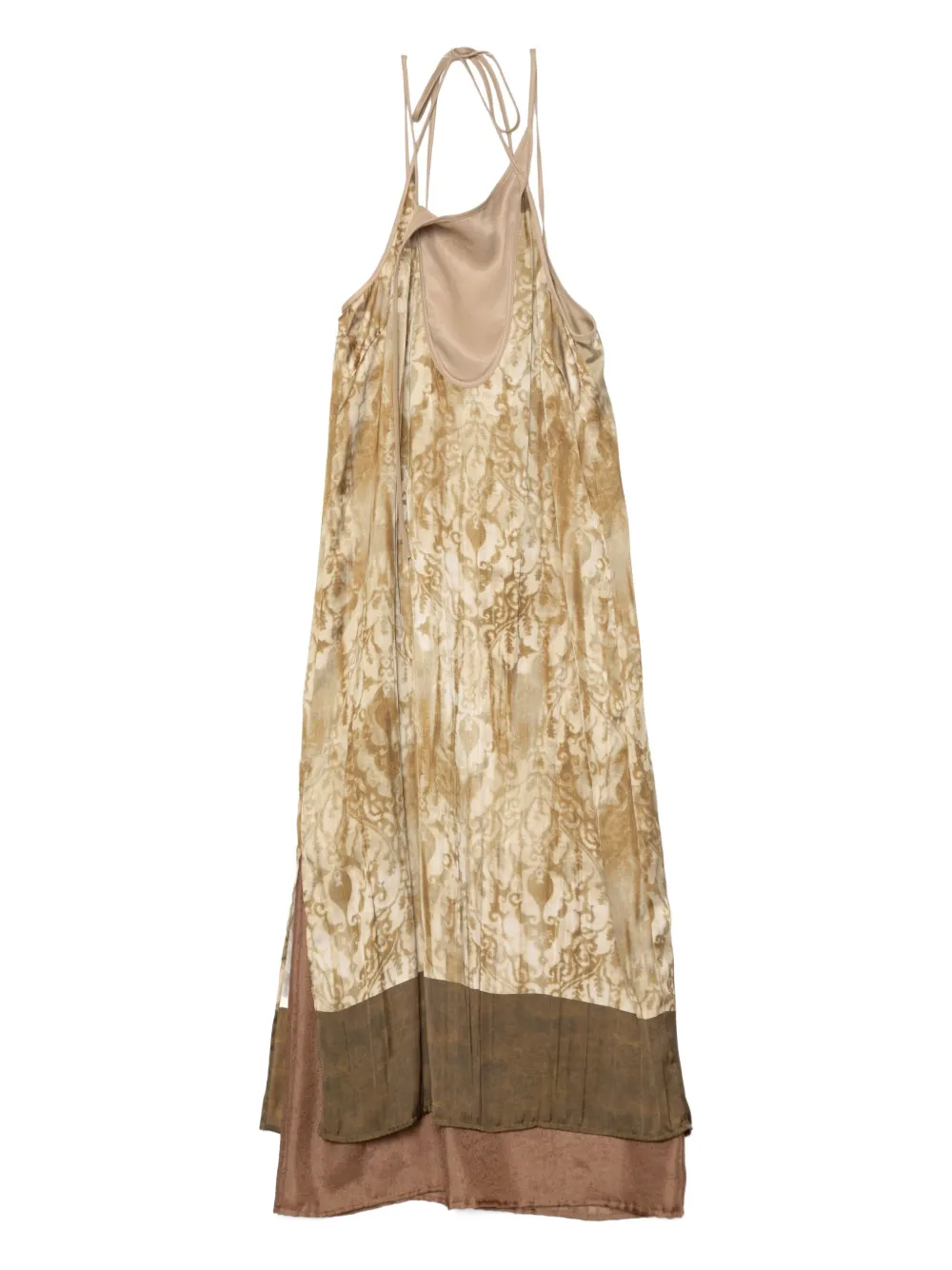 Muller Of Yoshiokubo Tie-strap Floral-print Dress In Neutral