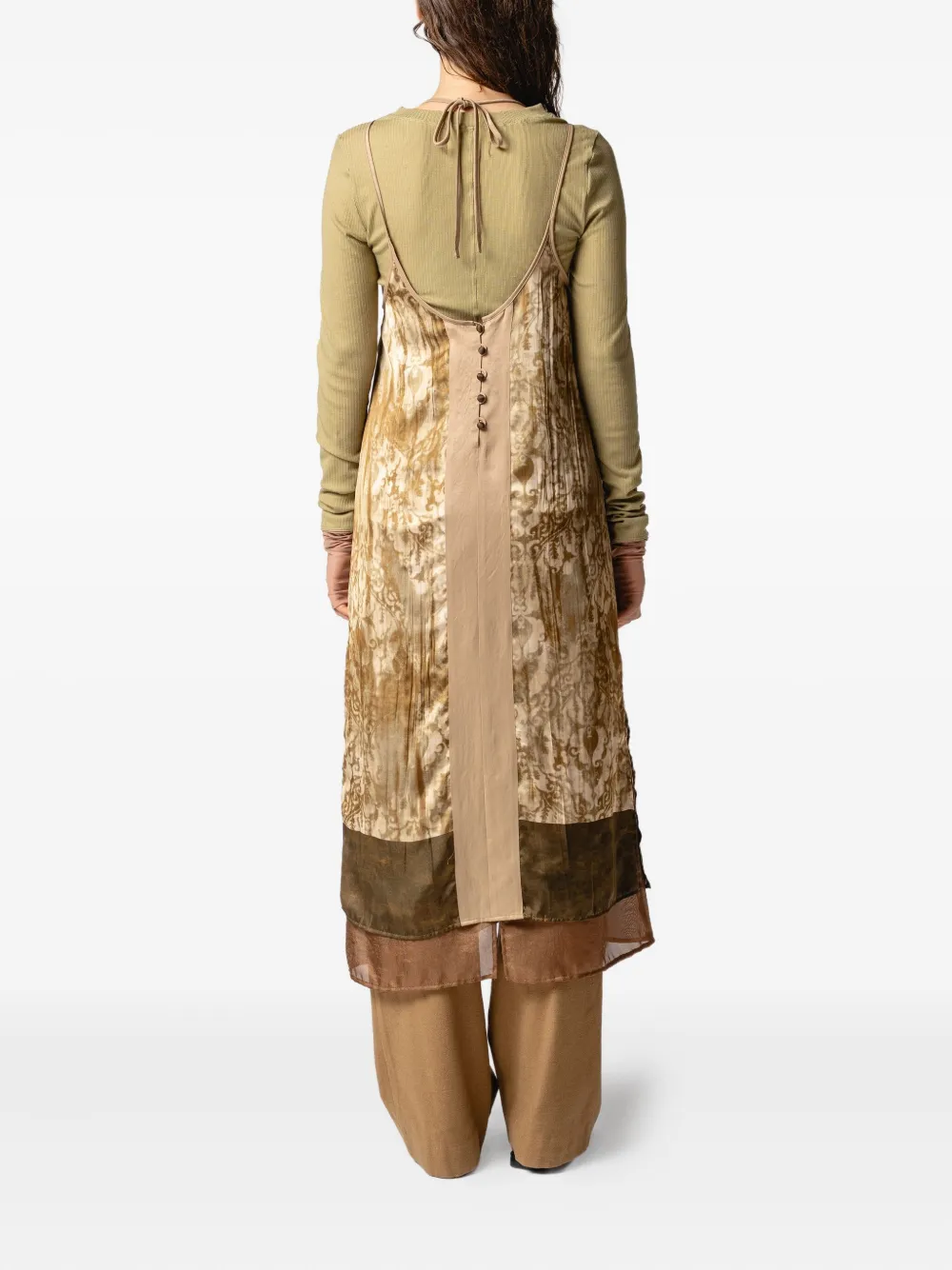 Muller Of Yoshiokubo Tie-strap Floral-print Dress In Neutral