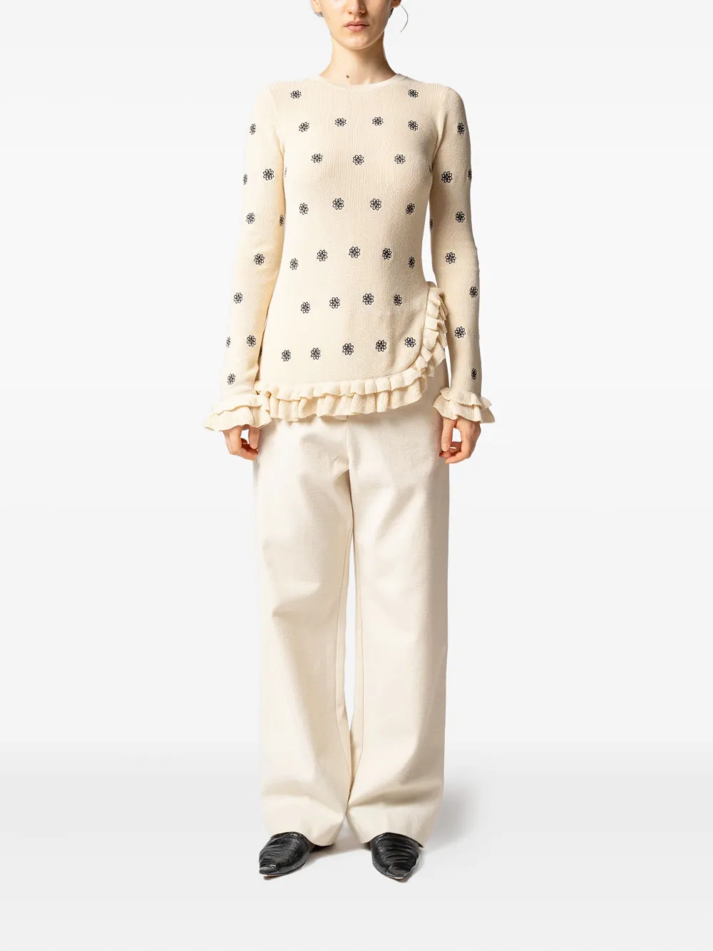 Muller Of Yoshiokubo Geblümtes Oberteil mit Rüschen | Stricktops | Image 2