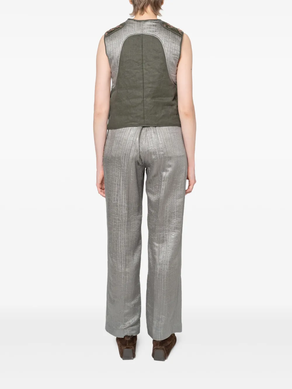 Muller Of Yoshiokubo Radiant mouwloze spencer met pailletten Groen