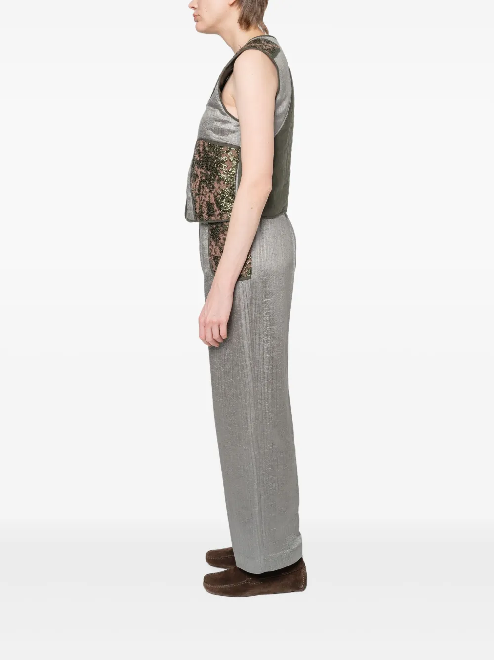 Muller Of Yoshiokubo Radiant mouwloze spencer met pailletten Groen