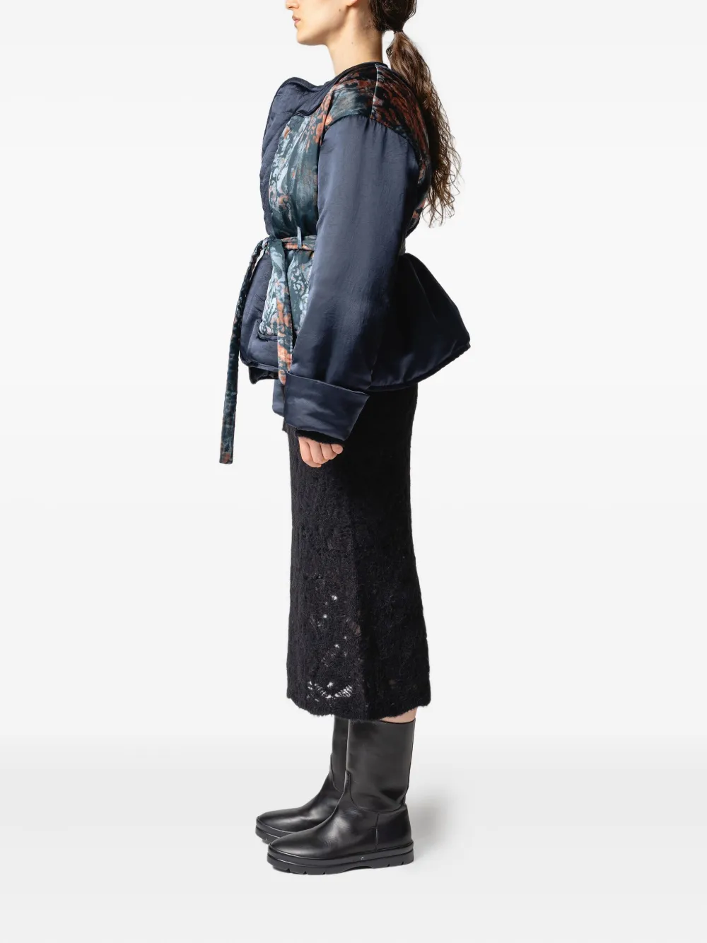 Muller Of Yoshiokubo Opengewerkte midi-rok Zwart