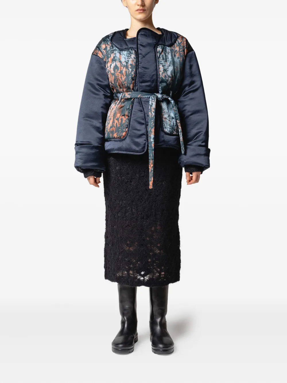 Muller Of Yoshiokubo Opengewerkte midi-rok - Zwart