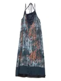 Muller Of Yoshiokubo Mural abstract-print dress - Blue