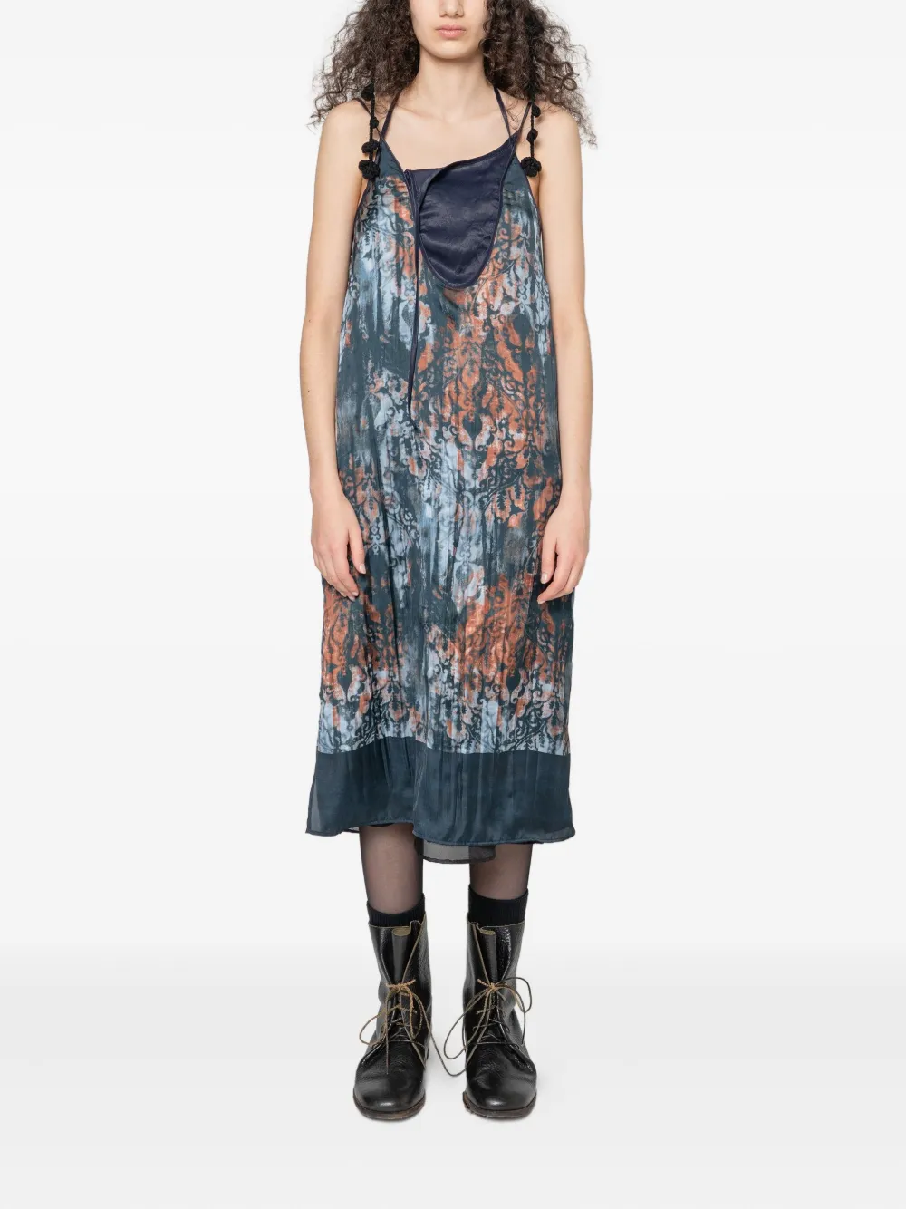 Muller Of Yoshiokubo Mural jurk met abstracte print - Blauw