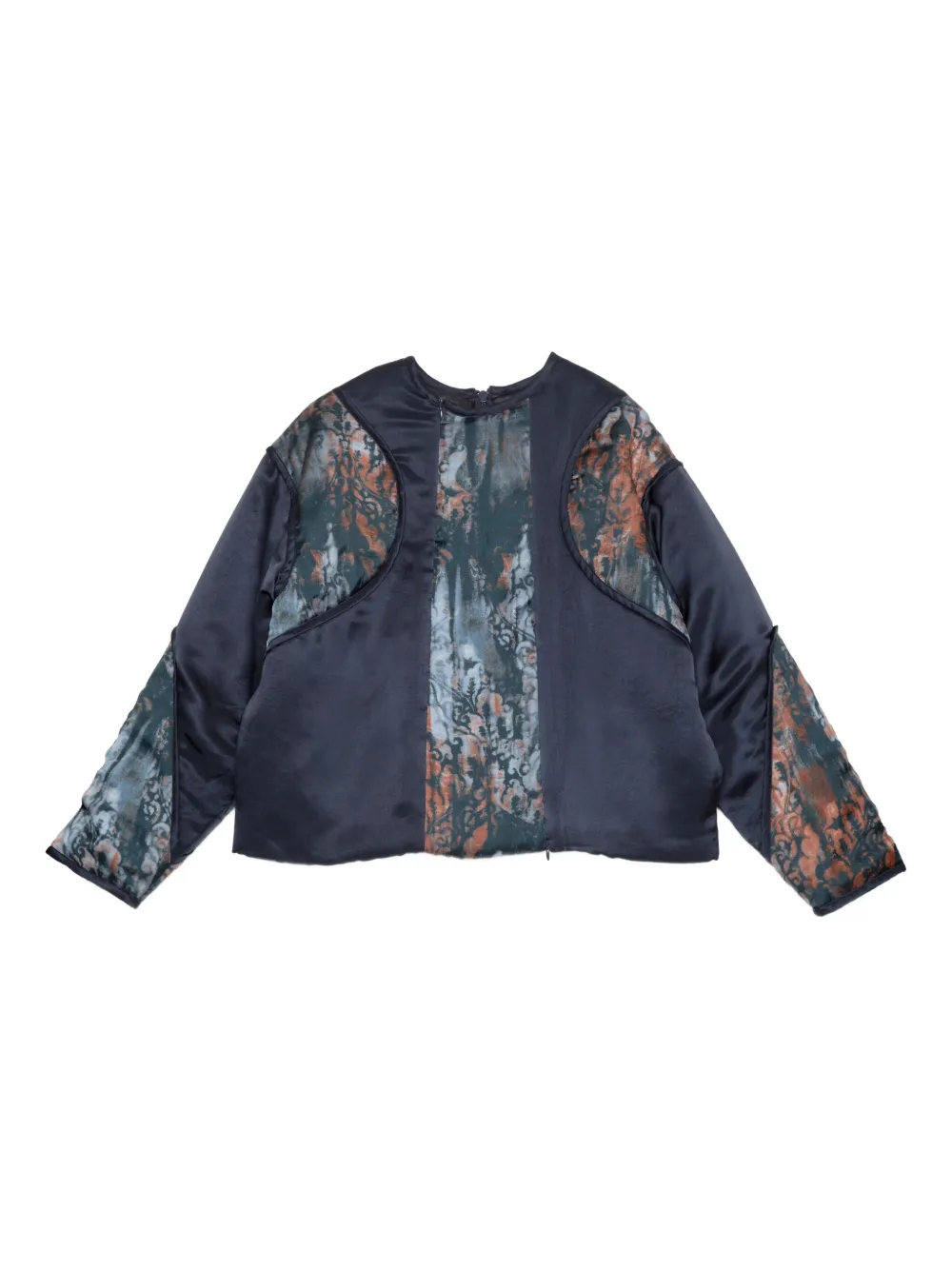Muller Of Yoshiokubo Mural Pudding Panelled Print Top In Blue