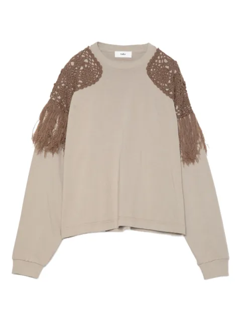 Muller Of Yoshiokubo crochet fringed sweatshirt 