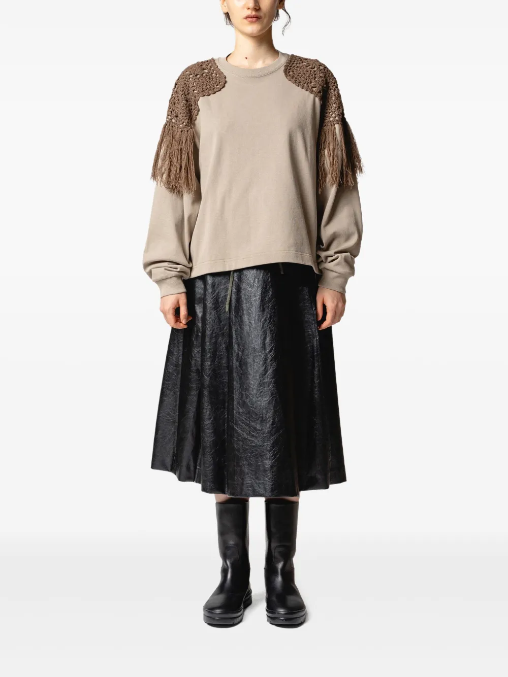 Muller Of Yoshiokubo crochet fringed sweatshirt | Sweaters | Image 2