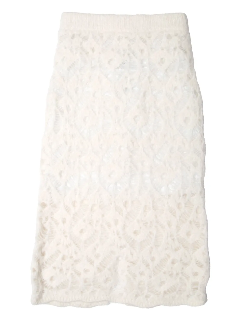 Muller Of Yoshiokubo Open-work Knit Skirt In White