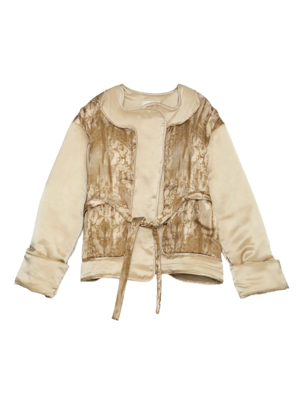 Muller Of Yoshiokubo chamarra con paneles y moño en la cintura | neutro | Image 1