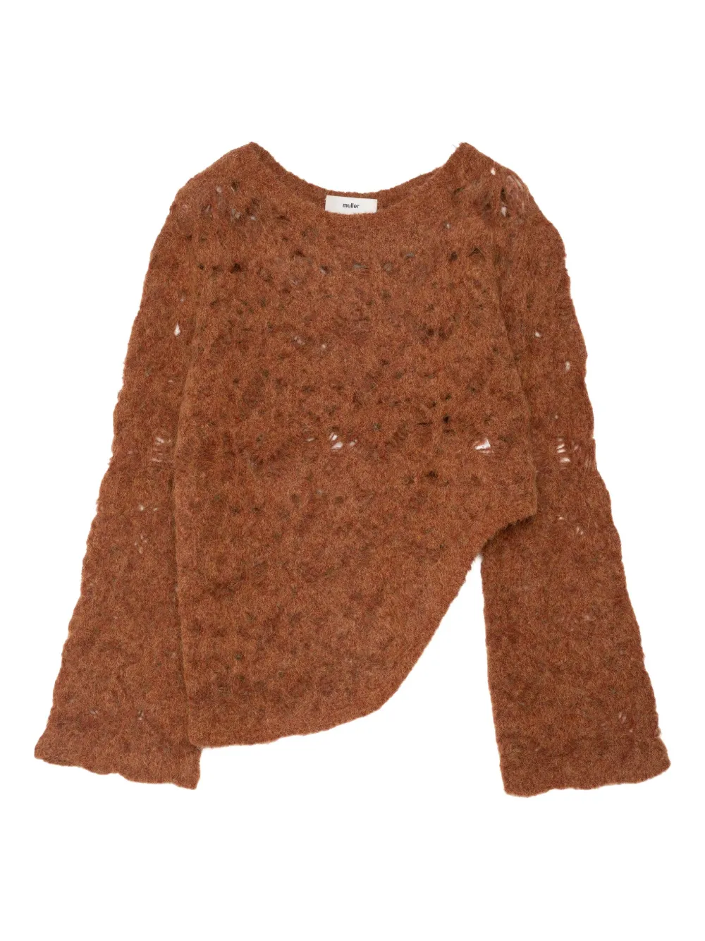 Muller Of Yoshiokubo asymmetric-hem sweater | Brown | Image 1