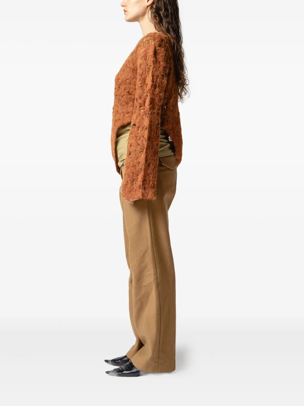 Muller Of Yoshiokubo Trui met asymmetrische afwerking Bruin