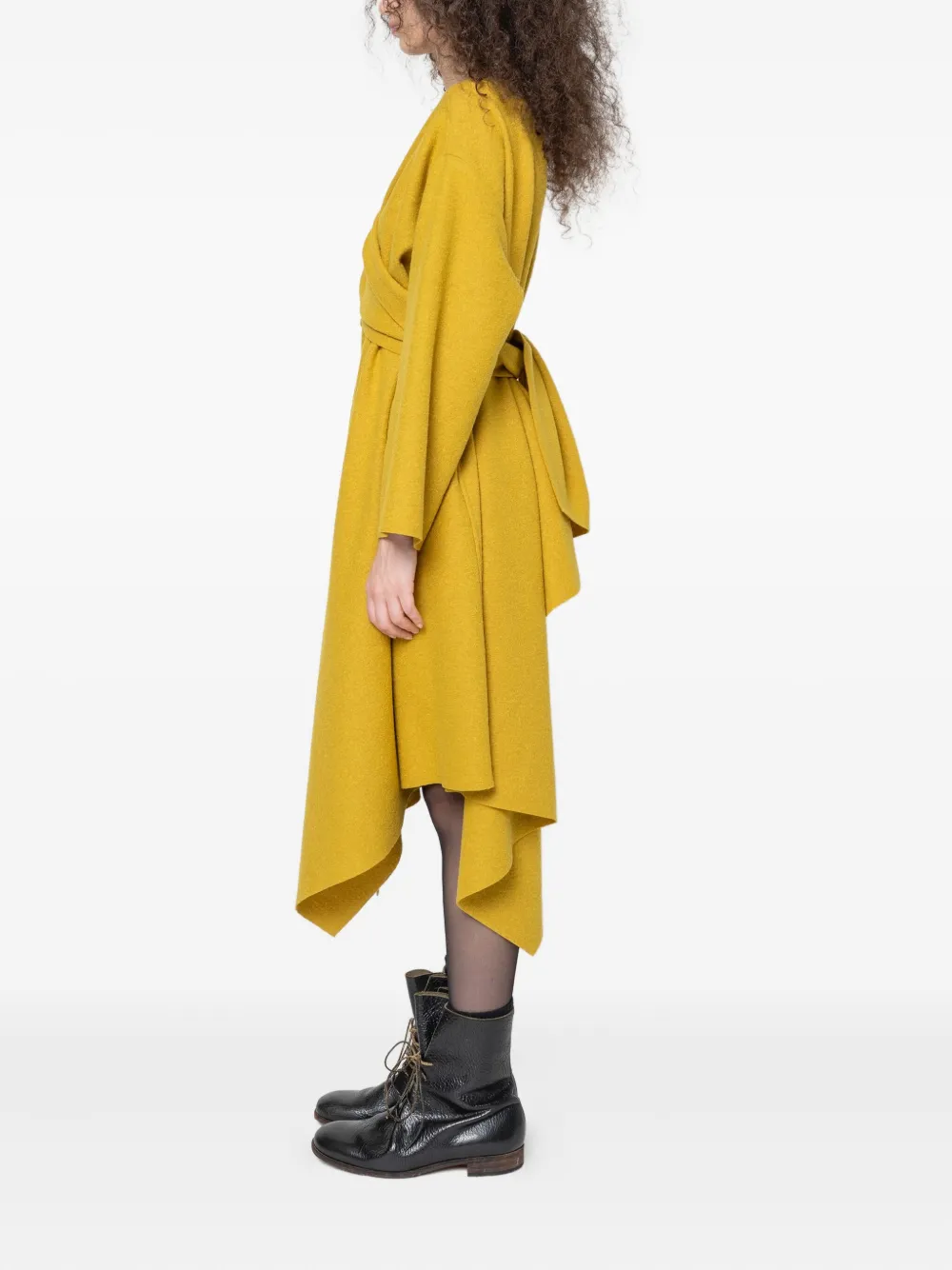 Muller Of Yoshiokubo Asymmetric Wrap Dress In Yellow