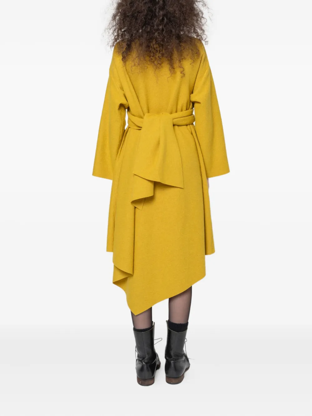Muller Of Yoshiokubo Asymmetric Wrap Dress In Yellow