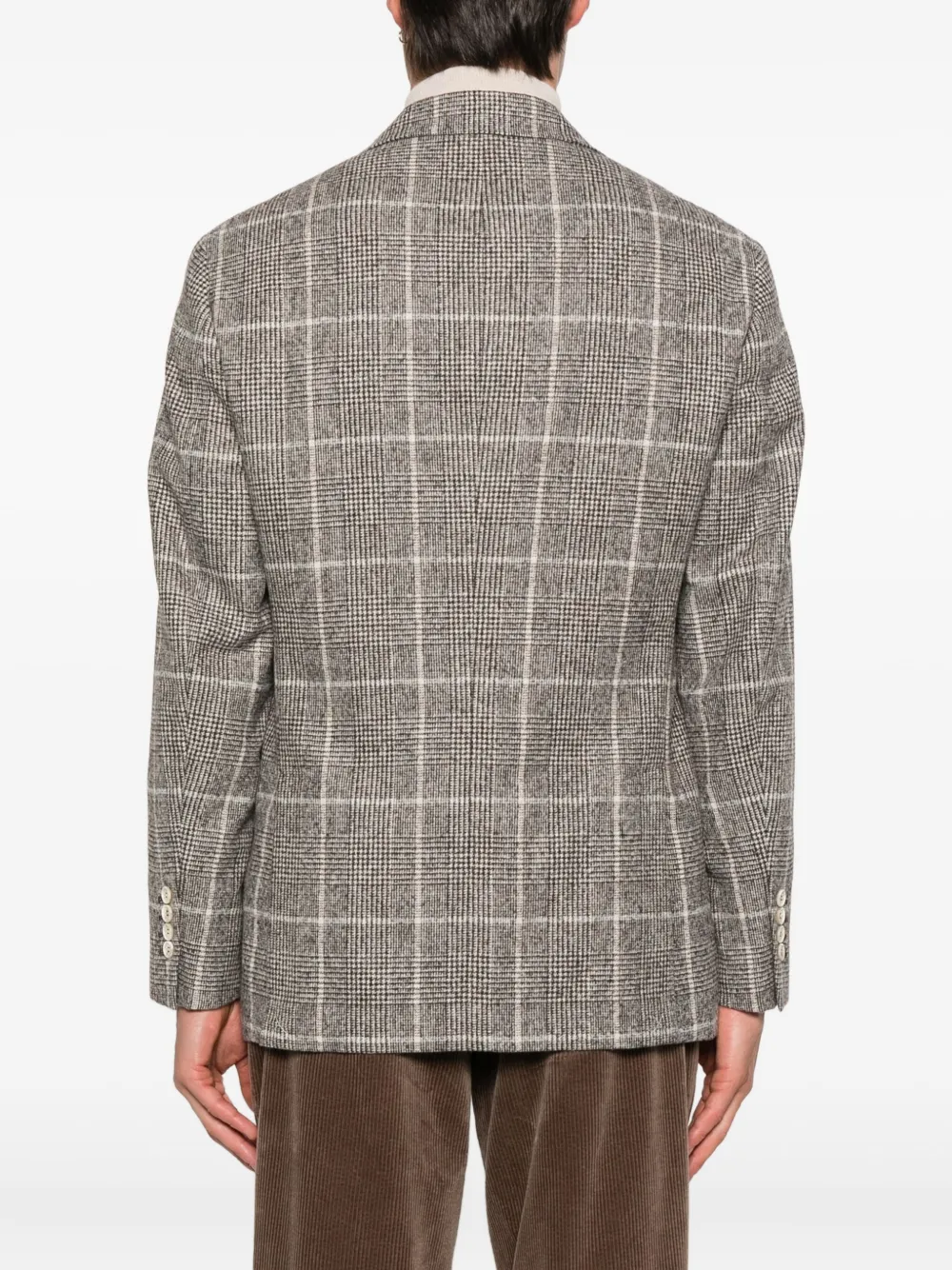 Brunello Cucinelli Geruite blazer Bruin