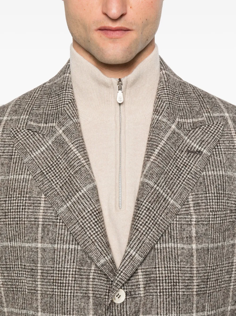 Brunello Cucinelli Geruite blazer Bruin
