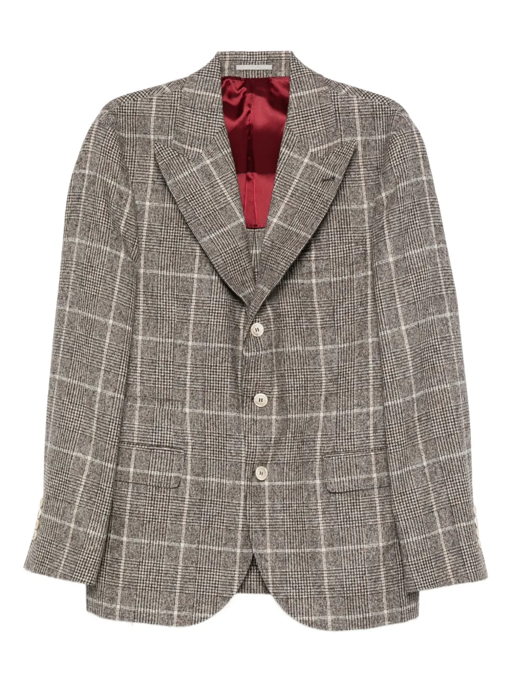 Brunello Cucinelli Geruite blazer Bruin