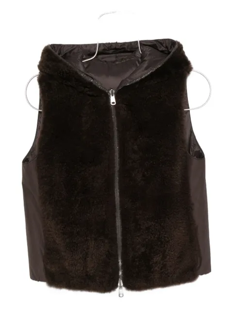 Brunello Cucinelli hooded faux-fur gilet