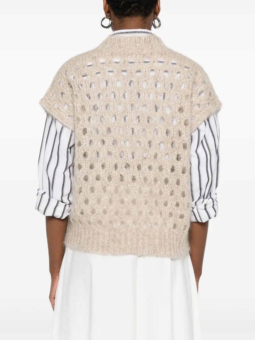 Brunello Cucinelli Spencer met v-hals Beige