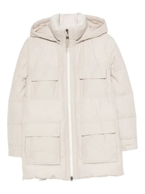 Brunello Cucinelli hooded flap-pocket puffer coat