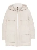 Brunello Cucinelli hooded flap-pocket puffer coat - Neutrals