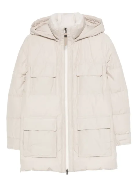 Brunello Cucinelli hooded flap-pocket puffer coat