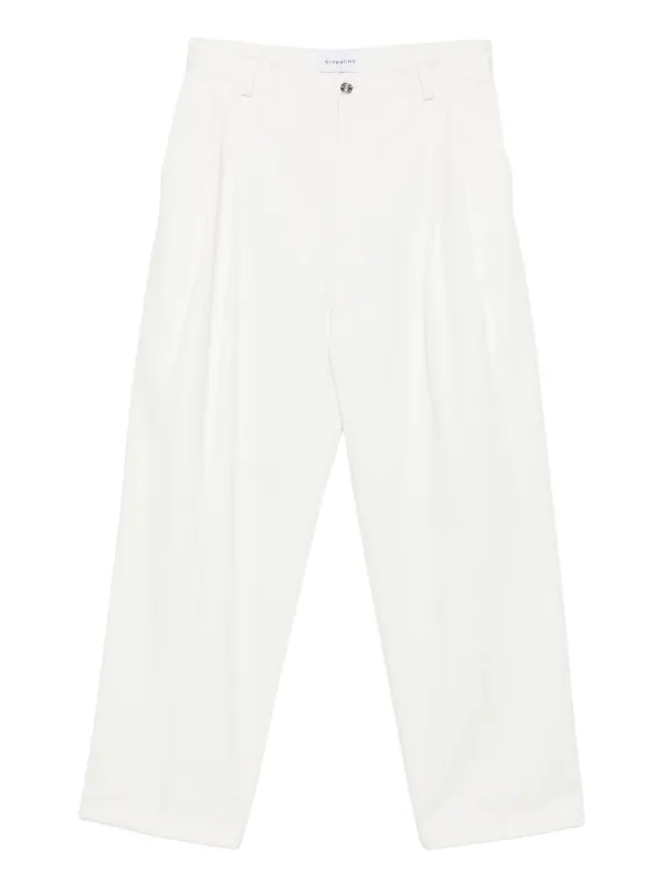 パンツ Givenchy White Pleated Cotton Trousers 30883381_59974676_600.jpg