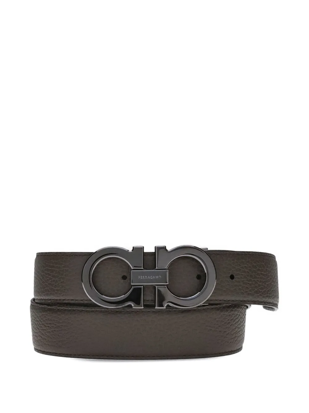 Gancini-buckle reversible belt