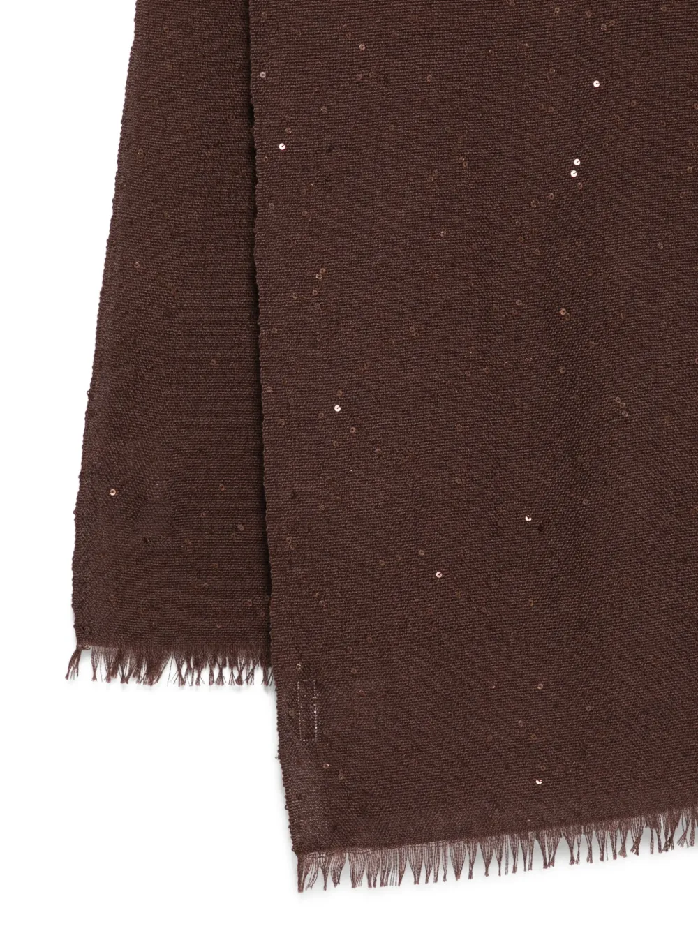 Brunello Cucinelli Diamond-yarn sequinned scarf Bruin