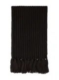Tagliatore ribbed tassel scarf - Black