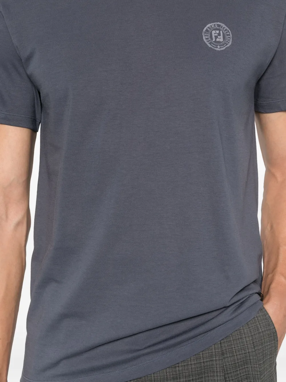 FENDI Katoenen T-shirt met ronde hals Blauw