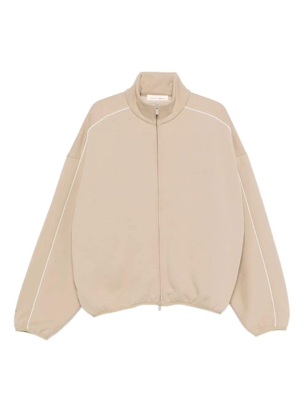 zip-up track-detail sweatshirt