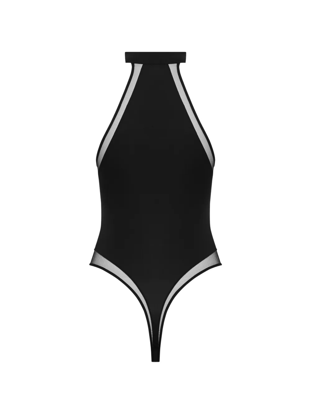 Maison Close Pure Tentation body met halternek en string Zwart