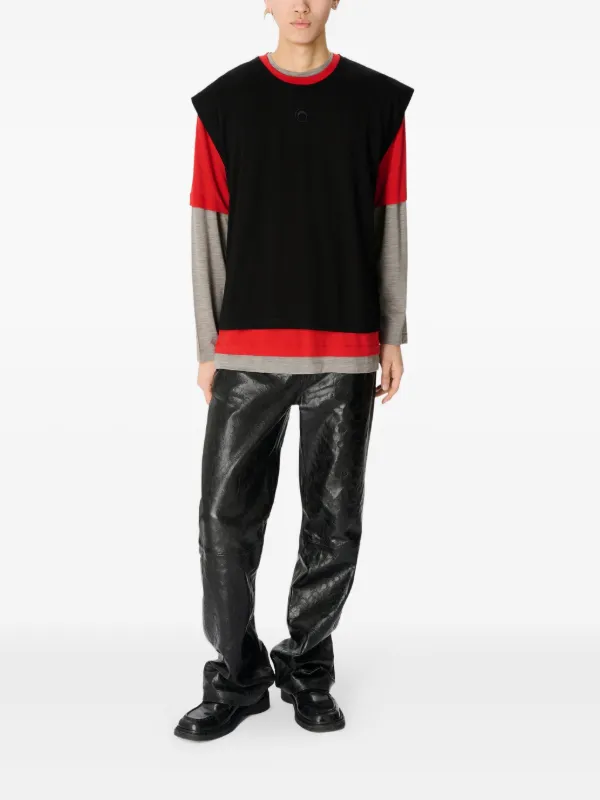 Marine Serre Layered T-shirt | Black | FARFETCH CA