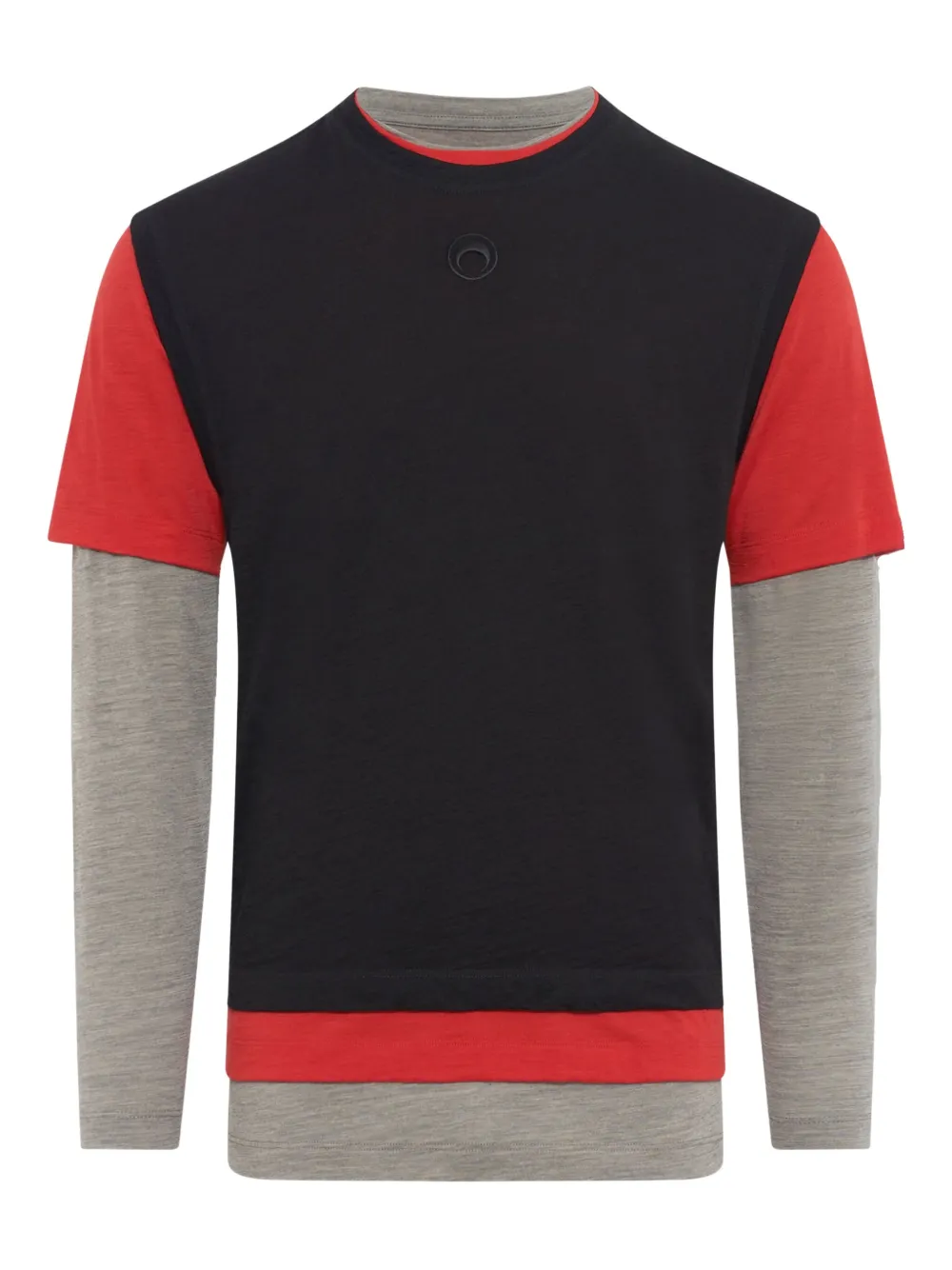 Marine Serre Gelaagd T-shirt Zwart
