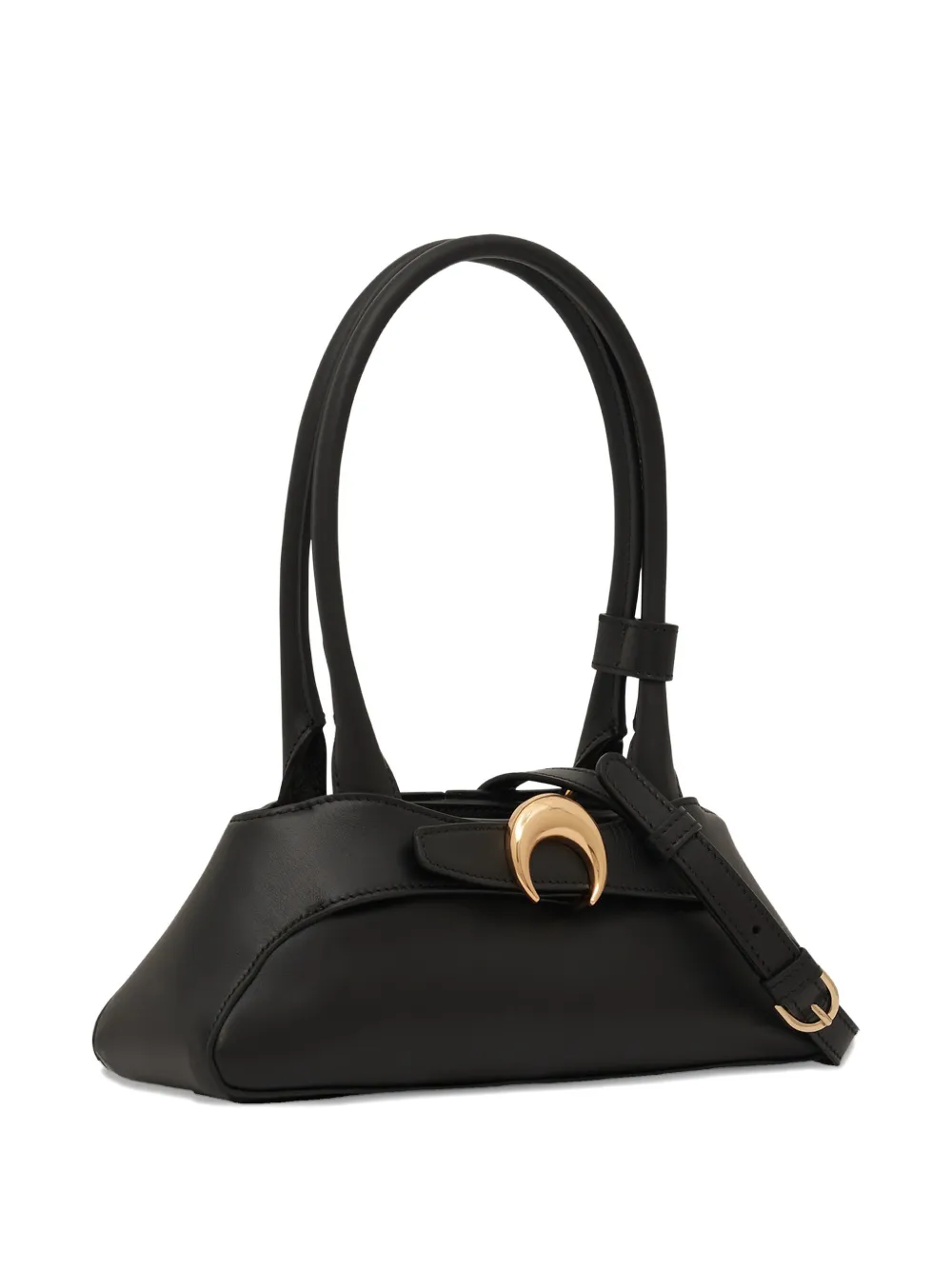 Marine Serre Mini Aurora Smooth-leather Tote Bag In Black