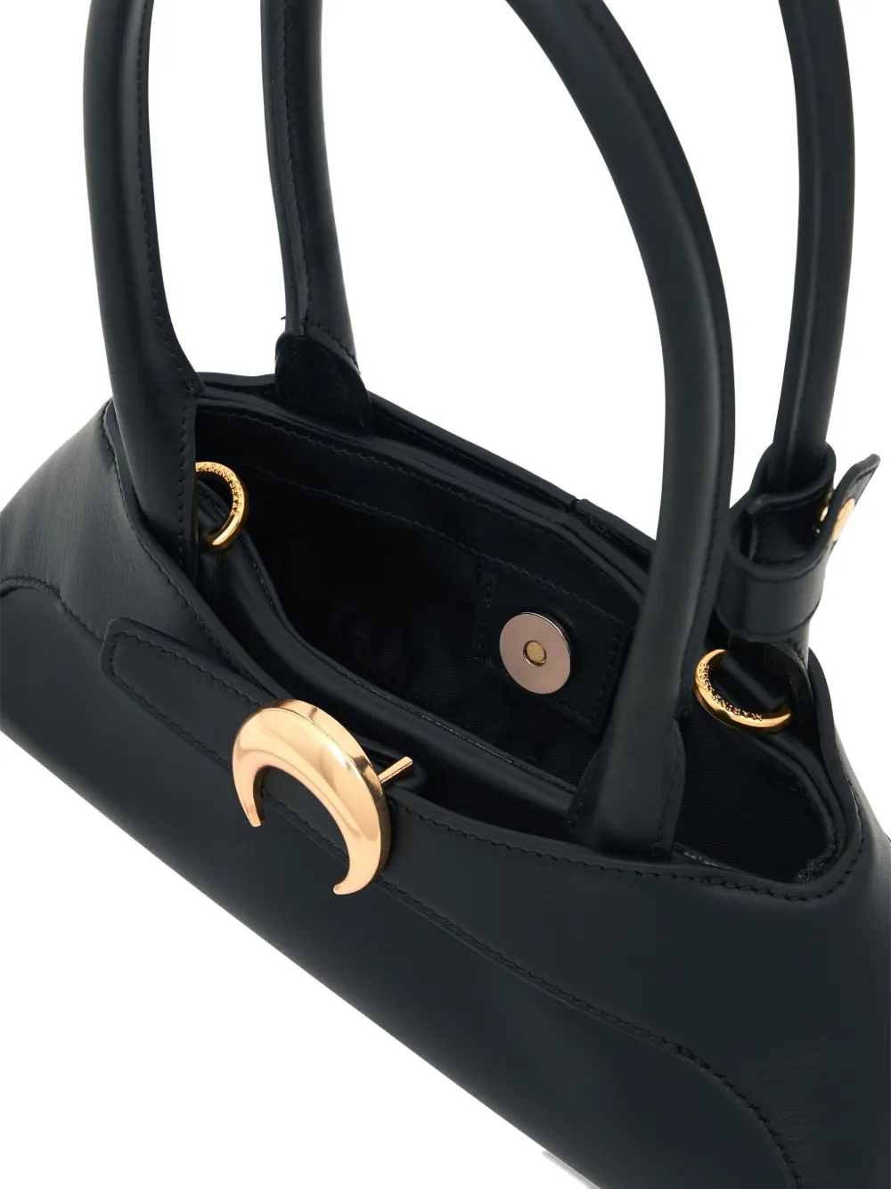 Marine Serre Mini Aurora Smooth-leather Tote Bag In Black