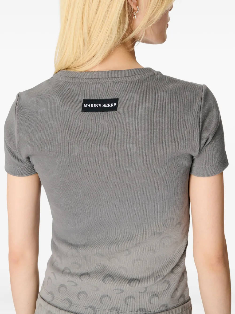 Marine Serre Moon T-shirt met vervaagd effect Grijs